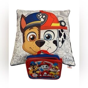 PAW Patrol Lunch Bag & Decorative Throw Pillow Set Marshall Chase Rubble